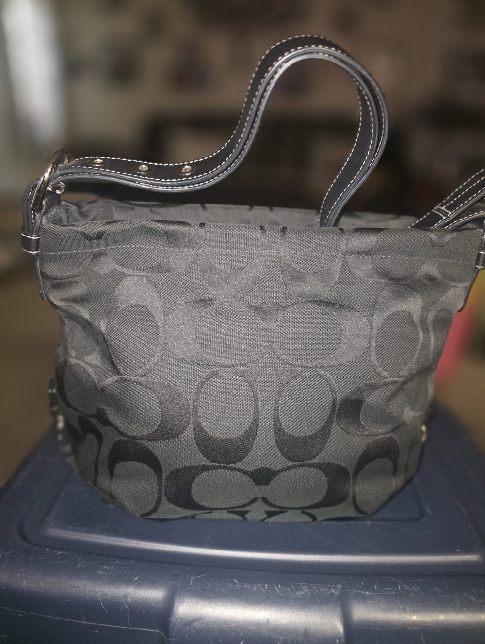 Coach Black Signature Soho Bag Or 24cm Bag with Leather Handles - Picture 8 of 13
